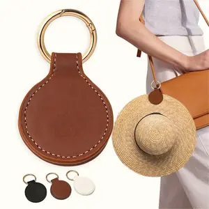 PU Leather Magnetic Hat Clip Holder, 1 Count Portable Non-stretch Magnet Bag Accessory for Securing Hats to Backpacks, Luggage for Travel