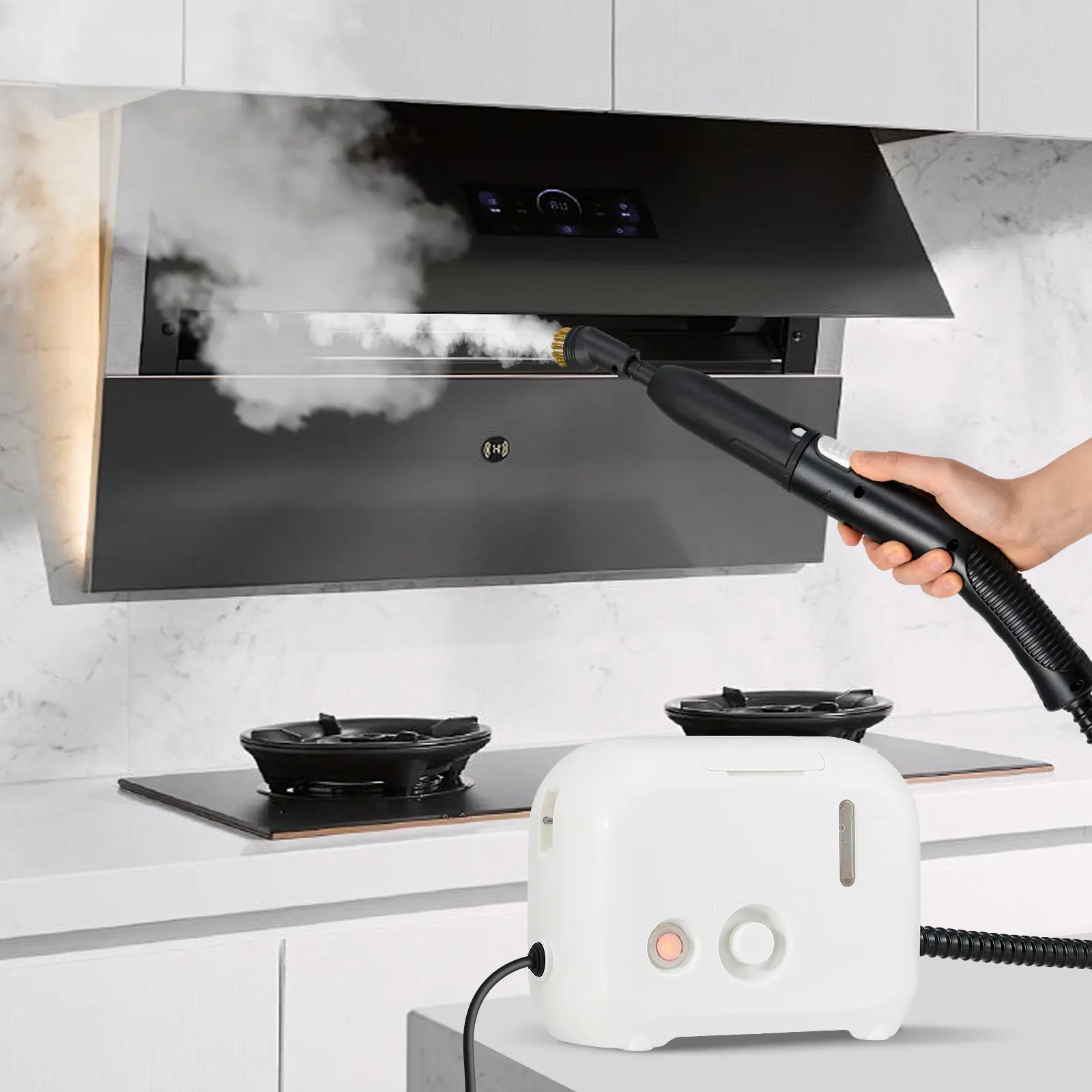 COSTWAY - 1500W Portable Steam Cleaner with 34 oz Water Tank-White
