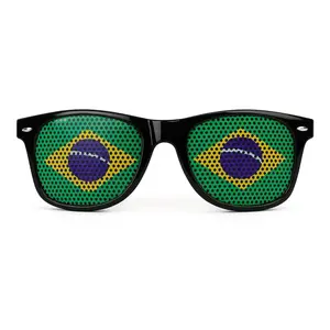 Brazil Sunglasses Patriotic American Flag Design, Black Frame