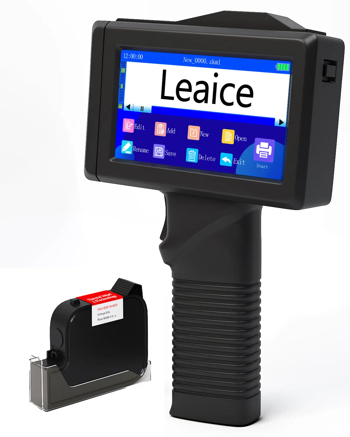 Leaice Handheld Inkjet Printer 0.5 Inch Nozzle Portable Text Barcode Logo QR Code Counter Batch Number Date Coder Printing Height 0.08-0.5 Inch