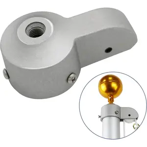 Flag Pole  with Nylon Pulley for 1.6" to 2" Diameter  Flag Poles,Heavy Duty Flag Pole Halyard , Alloy Flag Pole  (2", Sliver)