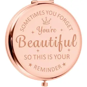 Valentine Day for Her Women 2026 Makeup Mirror Teen Girls Compact Mirror for Daughter Mom Female Friends Inspirational Ideas for Wife Valentine for Girlfriend,Portable Mirror Gift for Women,Personalised Gifts for Women Girls Her Friends Sister