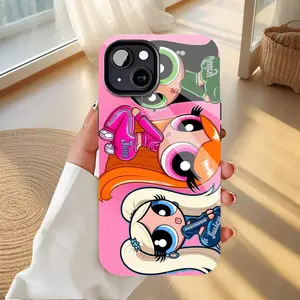 Powerpuff Girls Retro Cartoon Vibrant Mobile iPhone Case for iPhone 17. Shockproof Double - Layer PBT+TPU Protective Cover, Fits iPhone 17/16/15/14/13/12/11 Pro Max/Plus