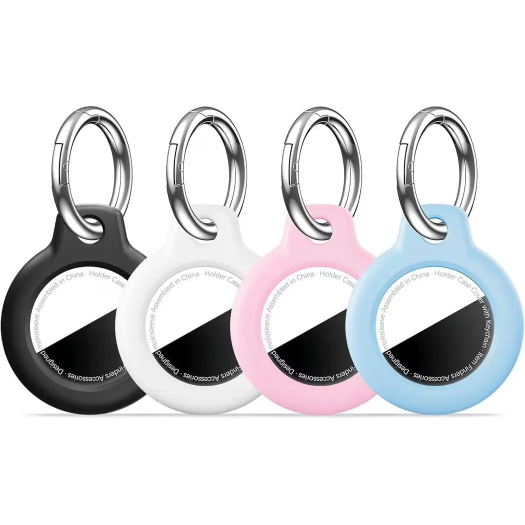 4-Pack AirTag Case, Shockproof Anti-Scratch GPS Tracker Protection Cover for AirTag 2nd Gen (2026) & 1st Gen Device, Unisex Keyring for Keys, Luggage