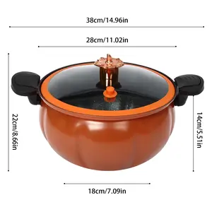 8-Liter Micro Pressure Cooker,Pumpkin-Shaped Non-Stick Pressure Cooker,With Transparent Lid, Small Household Gas Pressure Cooker NONE
