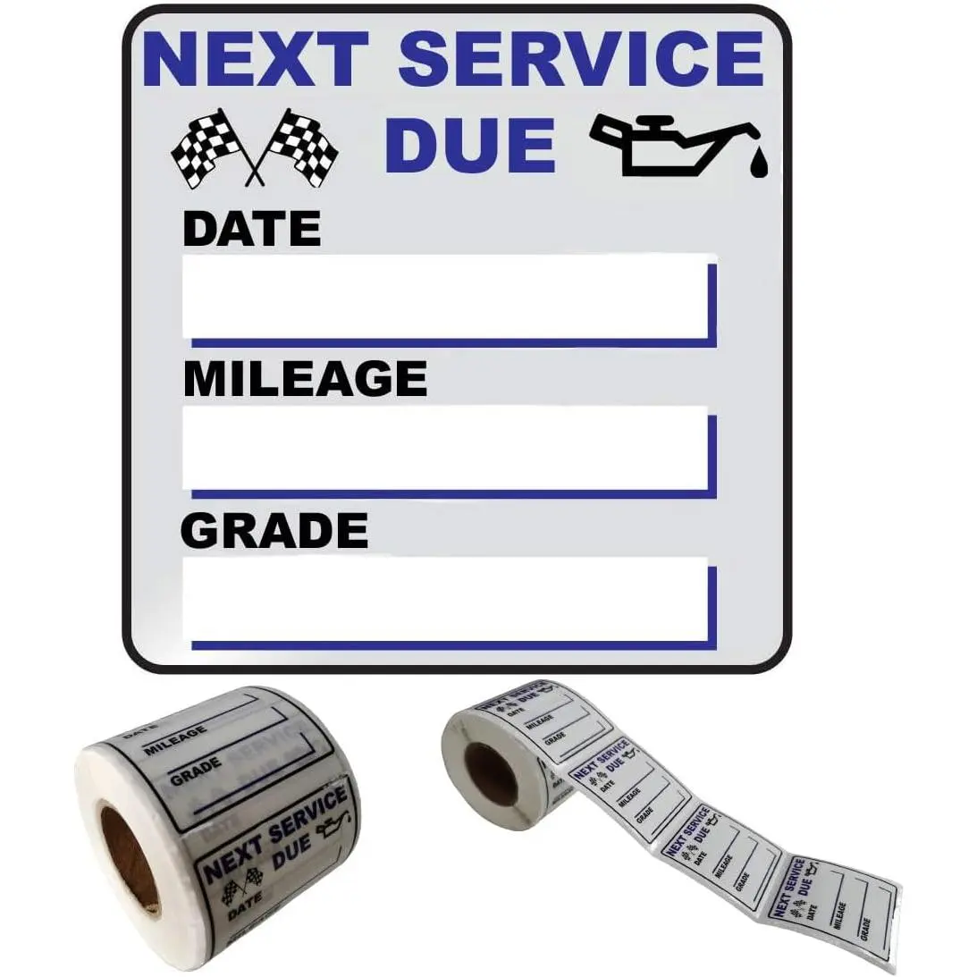 Oil Change Stickers, 300 count 2 x 2 Inches Clear Oil Change Window Stickers for  Windshield, Removable Vinyl Next Service Due Reminder Sticker Labels for  Maintenance