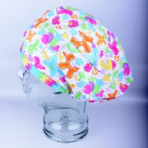 Scrub Cap Hats Unisex Euro Style Party Balloons Scrub Cap Adjustable Stretch OR Hat for Nurses, Doctors & Vets