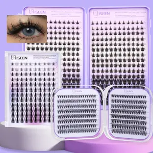 Eyelash Extension, Individual Lashes D Curl Curly Lashes, Manga Fluffy Eyelash Clusters Air Touch Cluster Lashes Lightweight Soft Wispy Comfortable Easy DIY at Home Eyelashes, Volumized False Eyelashes, DIY Volume Eyelashes