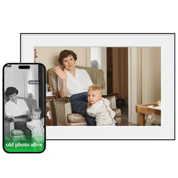 Homture Magic Frame - 10.1″ 1080P World's First AI Magic Digital Frame for Old Photo Restoration Unlimited Storage Instant Sharing Decor Full HD 1080P/ Perfect Mother's Day gift tiktokshopspringglowup Gift Box techvibes