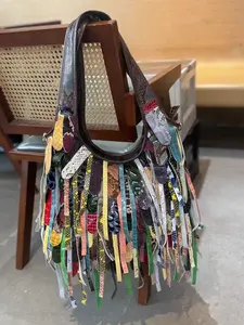 Genuine Leather Mega Crossbody Tote - Imported First Layer Cowhide Tassel Heavy-Duty Single-Shoulder Crossbody Large Tote with Adjustable Strap & Multiple Pockets-HDXk039-7