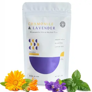 Chamomile & Lavender Tea - Relax! Calm! Organic Herbal Tea, Wellness Tea Blend, Caffeine-Free, Sugar-Free, Loose Leaf, 100% Pure Herbs