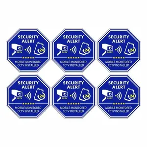 3.3"*3.3" 6PCs CCTV Video Surveillance Security & Mobile Monitored CCTV Installed Stickers, Indoor & Outdoor