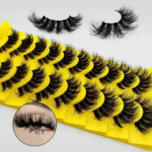Fluffy False Eyelashes, 10 Pairs Wispy Faux Cluster Lashes, Natural Curling Eye Makeup Strip Lashes, Volumized False Eyelashes for Eye Makeup Enhancement, Wispy Eyelash Clusters, Cosmetic