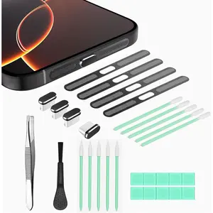 USB C Dust Plug Cover for  Port, Type C Cleaning Kit & Speaker Cap Cleaner, Phone Accessories Compatible with  17 Pro Max Only (Not  17 / Pro)
