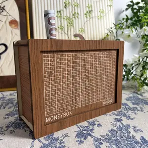 10000 Savings Challenge Box, Money Saver Box 10k Smash, Wooden Digital Save Piggy Bank for Adults Kids, Cash Vault Wooden Savings 10,000 Dollar, Caja De Ahorros, Cashbox