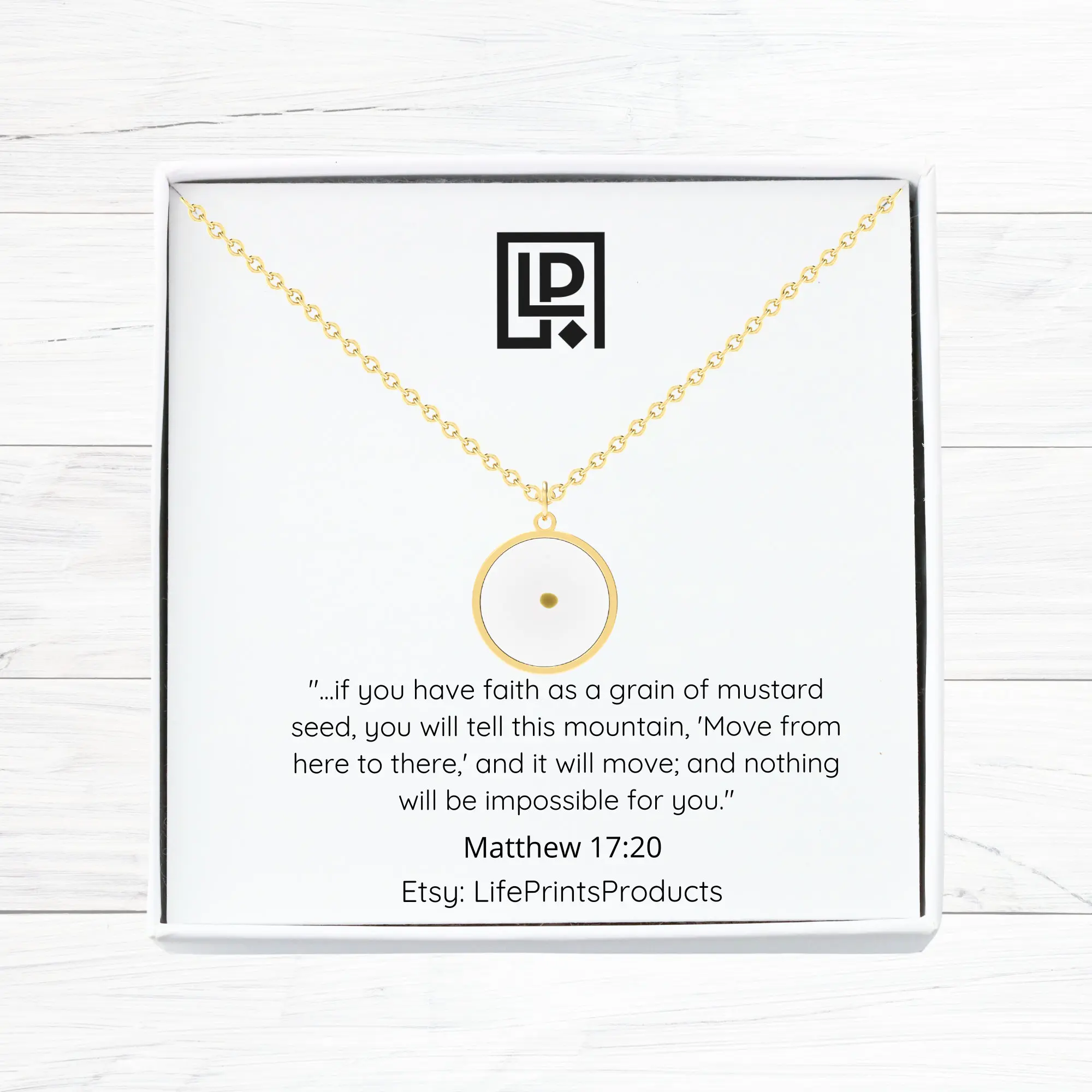 Mustard seed necklace for women, Matthew 17 20, Faith Can Move mountains, Mustard Seed Pendant, Biblical necklace, Christian jewelry gift