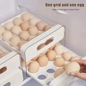 32-Egg, 2-Drawer Stackable Storage Container Holder for Refrigerator. Smooth Slide-out Drawers. BPA-free Kitchen Organizer, Space-Saving, Easy Access Design for Fridge. Durable and Leak-Proof