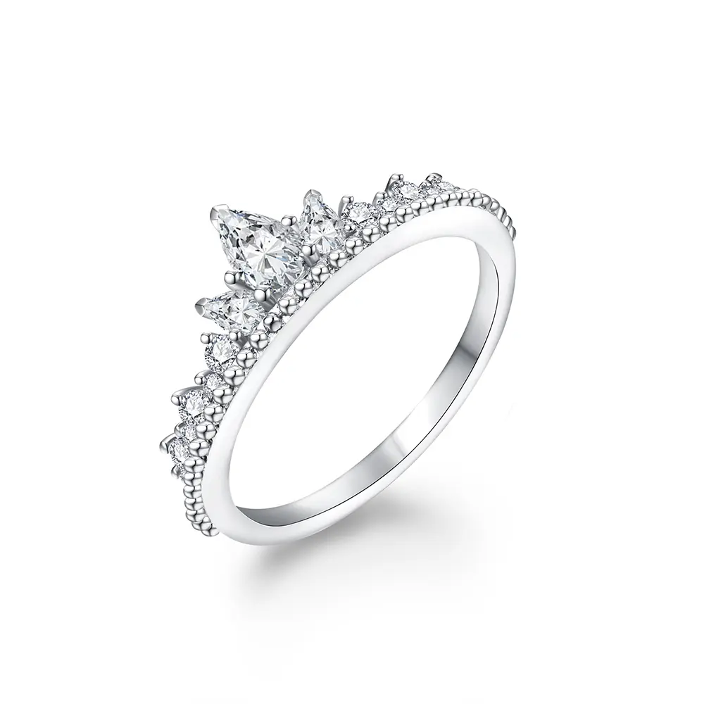 Unisex D Color VVS1 Pear Cut Synthetic Moissanite Ring - Diamond Simulant Jewelry for Engagement, Party Occasions (Moissanite Rings Collection) R076 summerwins, Diamond Simulant Rings