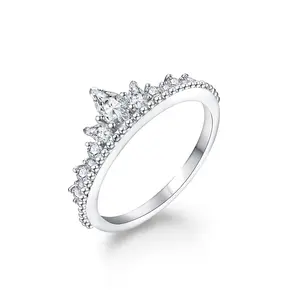 Pear Cut Synthetic Moissanite Ring D Color VVS1  for Women Men Engagement Party R076