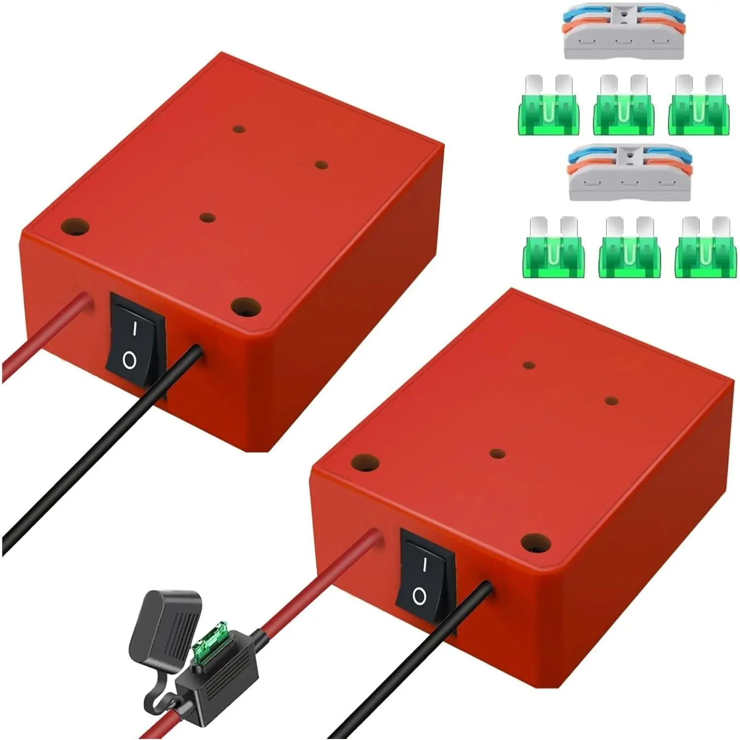 Power Wheel Adapter for Milwaukee 18V for M18 Battery Adapter Power Wheels Battery Converter Kit with Fuses Wire Terminals 12AWG Wire Power Connector for DIY Rc Car Toys Robotics and Rc Truck