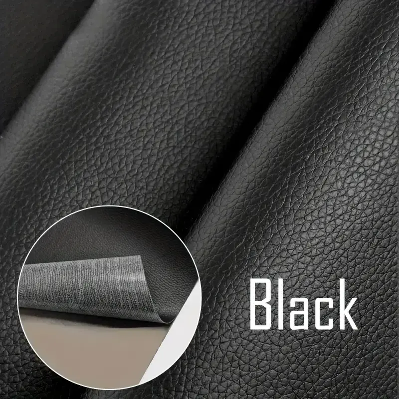Top Grain Cowhide Leather Repair Patches - [Black] 50×137cm Rectangular Self-Adhesive Sheet, Glue-Free Adhesive Sheet Furniture Stickers for Sofa, Car Seat DIY Peel & Stick Fixing