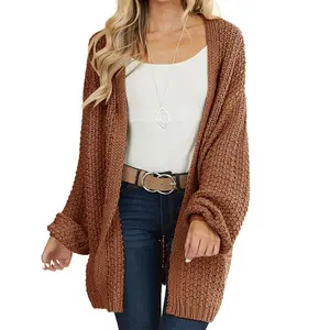 Danedvi Women's Comfy Chunky Oversized Knit Batwing Long Sleeve Open Front Kimono Cardigan - Plus Size Lightweight Mum Garment for Birthday Occasions