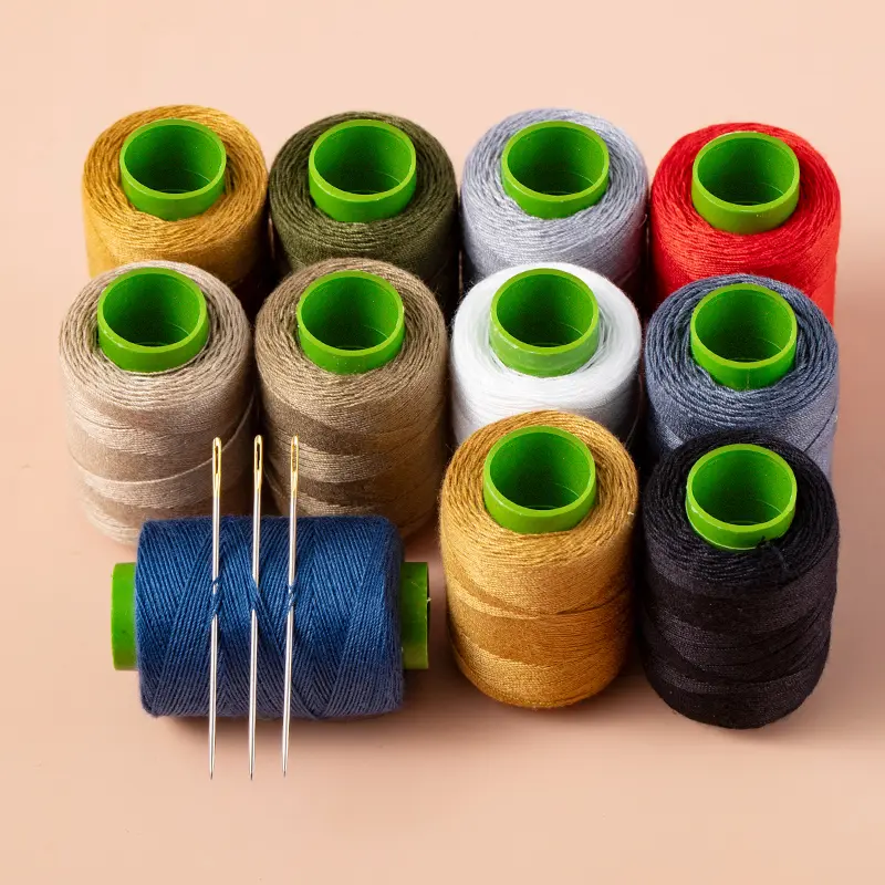 10 PCS Denim Thread for Jeans, Heavy Duty Thread for Hand Sewing, with Needle Threader and Thimble