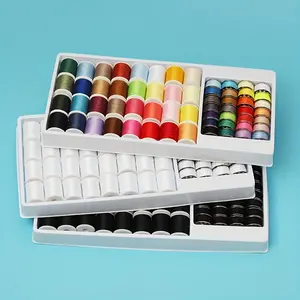 60pcs/Set Sewing Thread Kit, Mini Spools and Bobbins for Sewing Machine, Hand Sewing