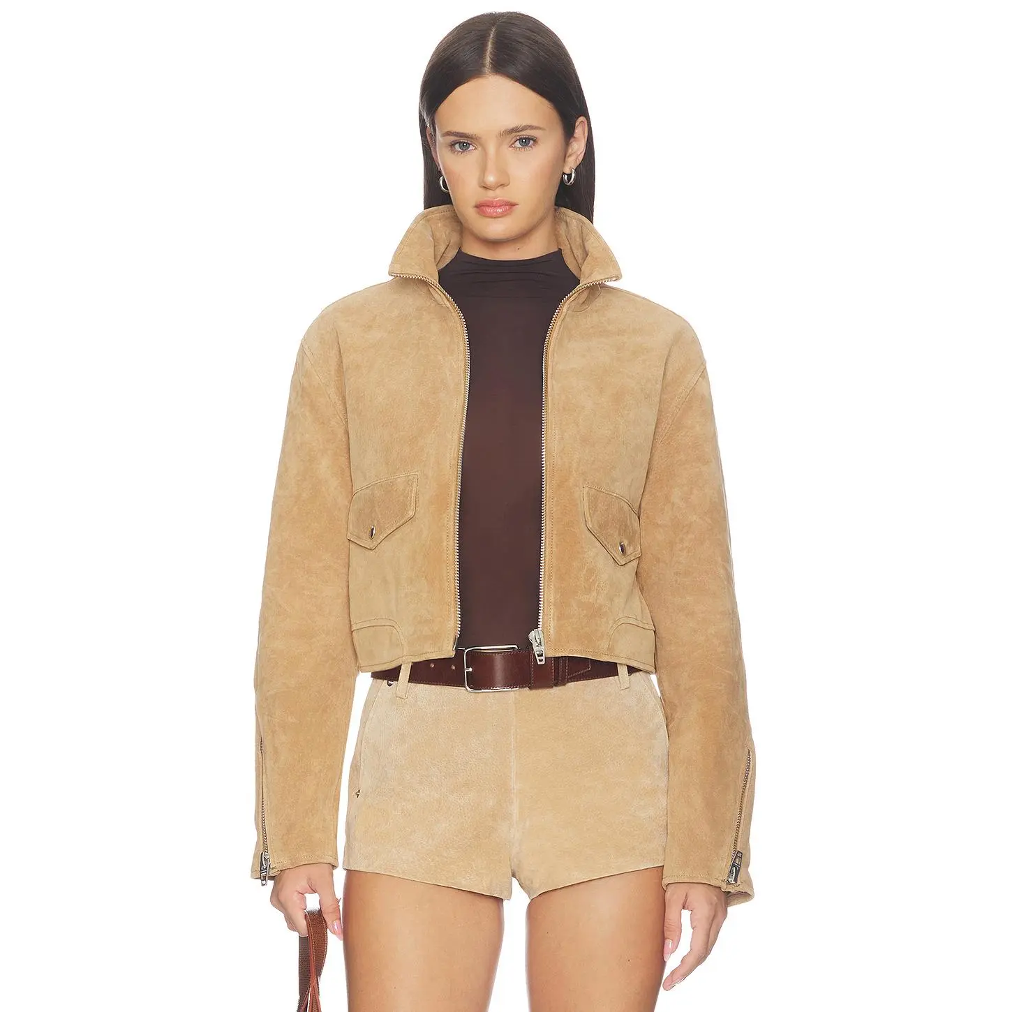 BLANKNYC Suede Moto Jacket in Candle Glow