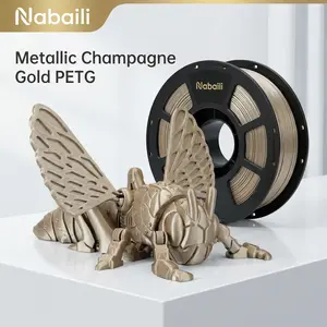 Nabaili Metallic Champagne Gold PETG Printer Filament for 3D Printing Projects 1.75mm PETG BASIC