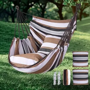 Sturdy Zip Ties/outdoor Hammocks and Chairs, Outdoor Hanging Chair, Leisure Swing Chair Without Pillow/With Pillow Cushion and Two Ropes, Outdoor Hammock with Storage Bag, Suitable for Leisure Furniture in Gardens, Terraces, and Camping, Patio Swing