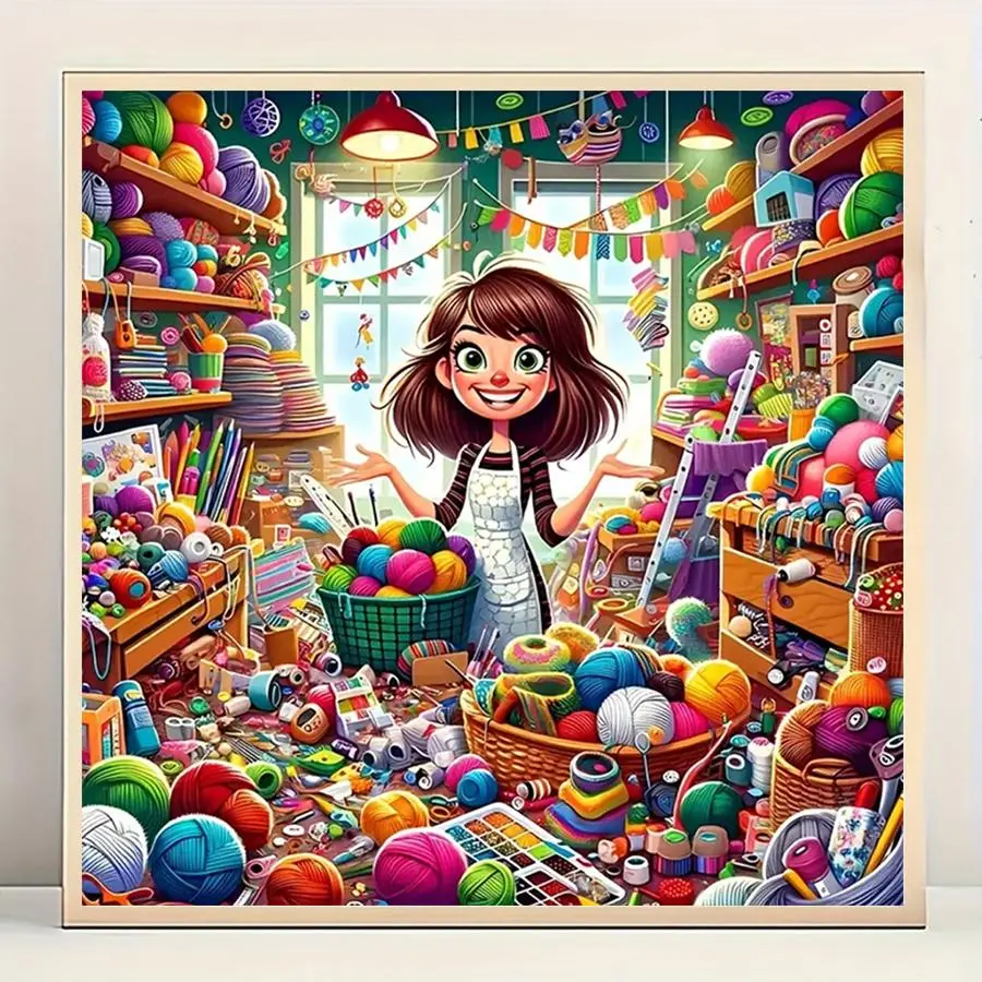 Cartoon Characters Pattern Diamond Arts Colorful Painting Kit without Frame, DIY 5D Diamond Arts Crafts Handicraft Kit, Wall Art Decor for Home, Diamond Painting Kits