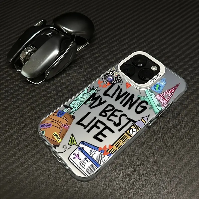Trendy Graffiti Smartphone Case - Free Travel Guide Case Accessory for Apple iPhone 16, 15 Plus, 14, 13 Mini, 12, 11, 11 Pro Max - Compatible with Handheld Cellphone Devices
