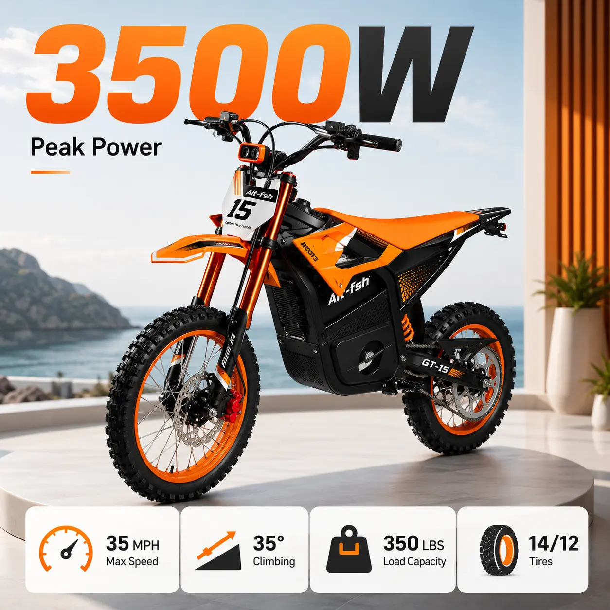 Electric Bike for Adults, 3500W Peak Power, 35 MPH Max Speed, 48V 20.8Ah Removable Battery, 31 Mi Range, Full Suspension Mountain Ebike, Hydraulic Disc Brakes, 14/12 Inch Tires, LED Headlight, 350 LBS Capacity, High Speed Electric Bicycle tiktokshopbackto