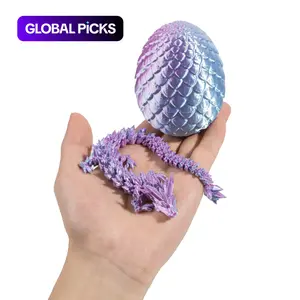 Dragon & Egg Design Statue, 1/2/4 Sets with 2 Pieces per Set, Creative Dragon & Egg Decorative Figurines for Stuffing Easter Eggs, Home Decor Ornaments, Gifts for Boys and Men