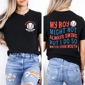 Baseball Mama Shirt, My Boy Might Not Always Swing, Baseball Mom Gift, Sports Mom Shirt, Funny Baseball Sayings, Mom Gifts