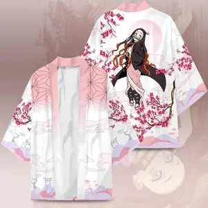 Japanese anime character kimono, traditional Japanese male and female cosplay, cardigan, men's clothing