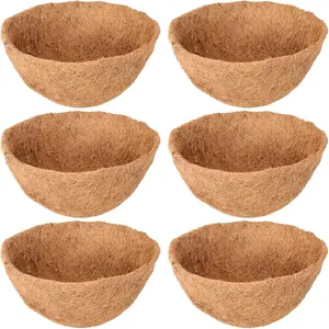 Hanging Basket Coco Liners Replacement, 100% Natural Round Coconut Coco Fiber Planter Basket Liners for Hanging Basket Flowers/Vegetables