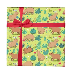 Capybara Kraft Paper - 5 Sheets 20" x 30" Birthday Wrapping Paper for Kids - Versatile Gift Wrap for Special Occasions and Festive Decoration