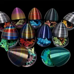 3-D Printed Mini Fidget Dragon With Egg Home Desk Decor - Perfect for Stress Relief Ornaments Decoration Ornaments Decoration