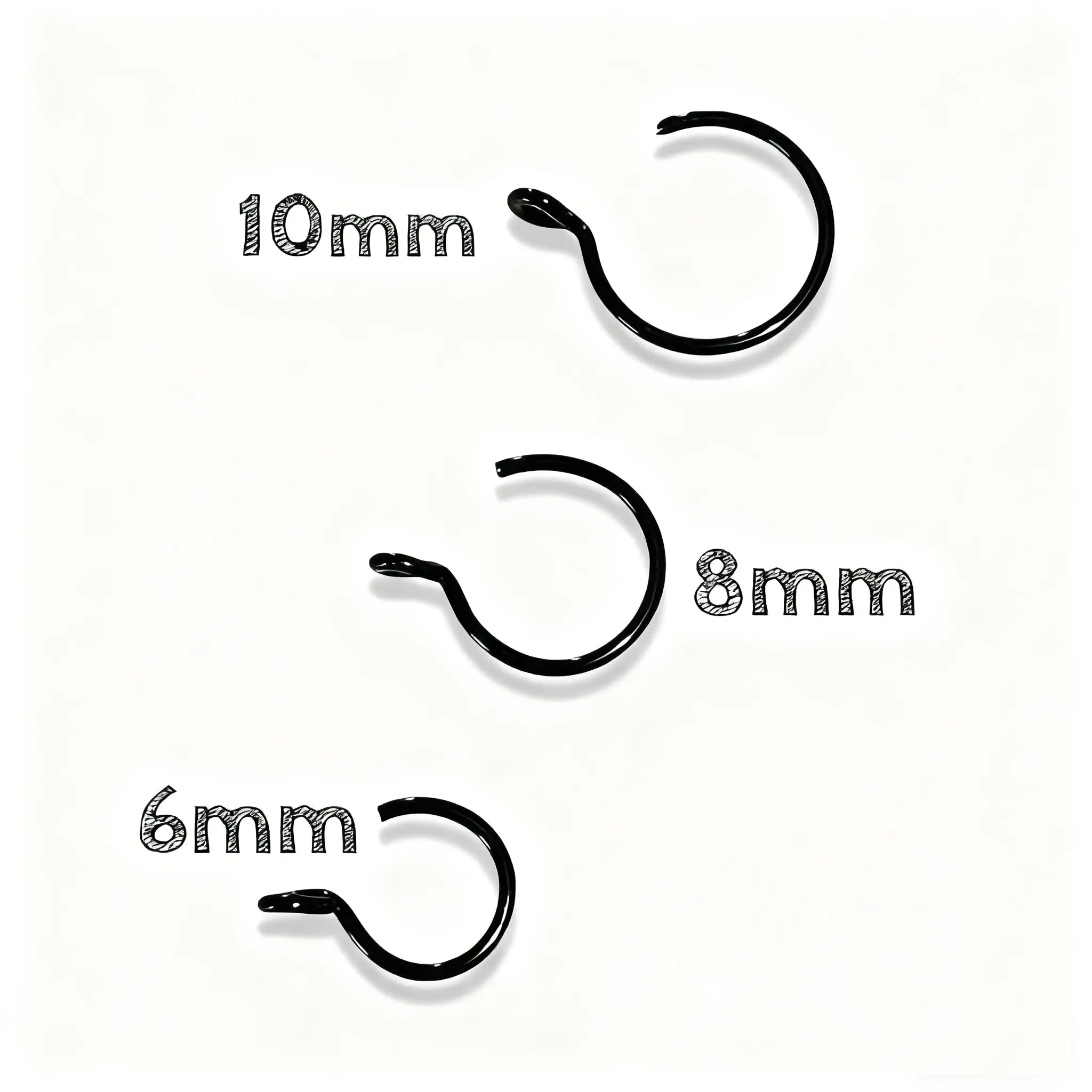Handmade Faux Nose Ring Hoop in Copper Wire - Sizes 6mm, 8mm, 10mm