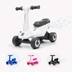 Bobike 6V Electric Baby Balance Bike - 2-in-1 Toddler Ride-On Toy with Bubble Machine, Sliding Function, Music, Lights, Vibration Sound, Indoor/Outdoor Use for 1-3 Year Olds, Ideal Holiday Gift