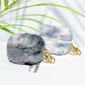 1pcs Fluffy Fur Snug Fit Protective Case for AirPods Pro3, Soft Plush Audio Earphone Box for AirPods Pro2, Colorful Fur Cover with Keychain, Girls' Gift Protection