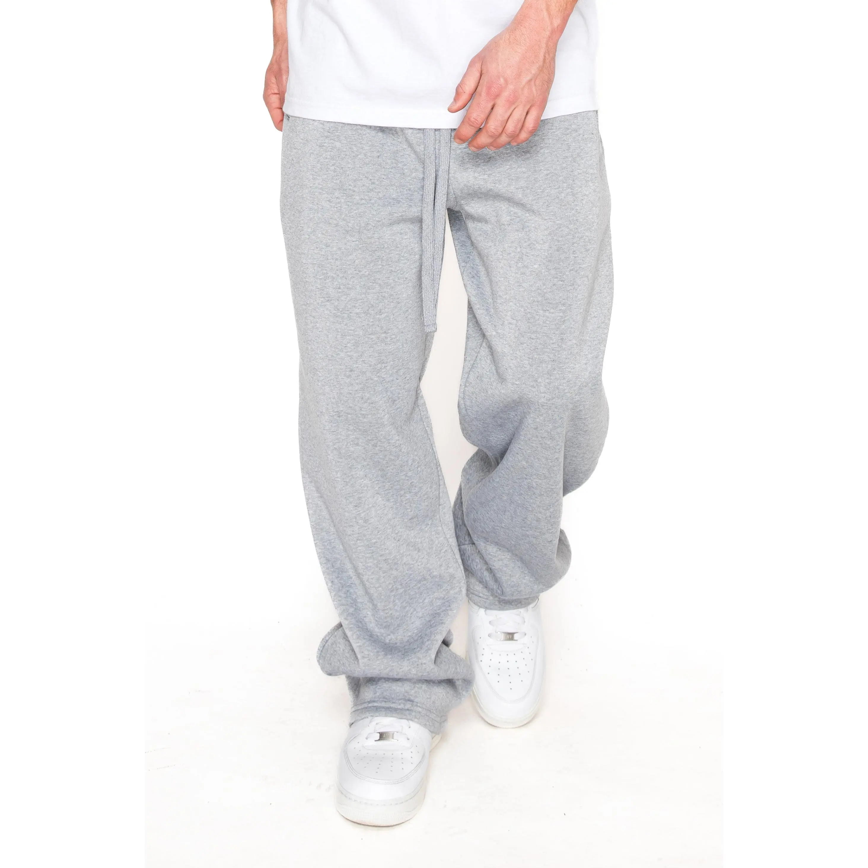 VICTORIOUS NOAH Men's Essential Baggy Fleece Pants - Cotton Menswear, Oversized Baggy Sweatpants with Pocket, Mensfashion Clothes, Mid Waist, Soft Fleece For All-Day Ease, Baggy Fit Gives Room To Move