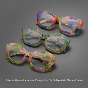 Unisex Anti-Blue Light Glasses, Marble Swirl Irregular Pattern Flat Lens Eyewear, Lightweight Fashion Optical Frames for Office & Gaming Use, Glasses for Women, Accessories for Women