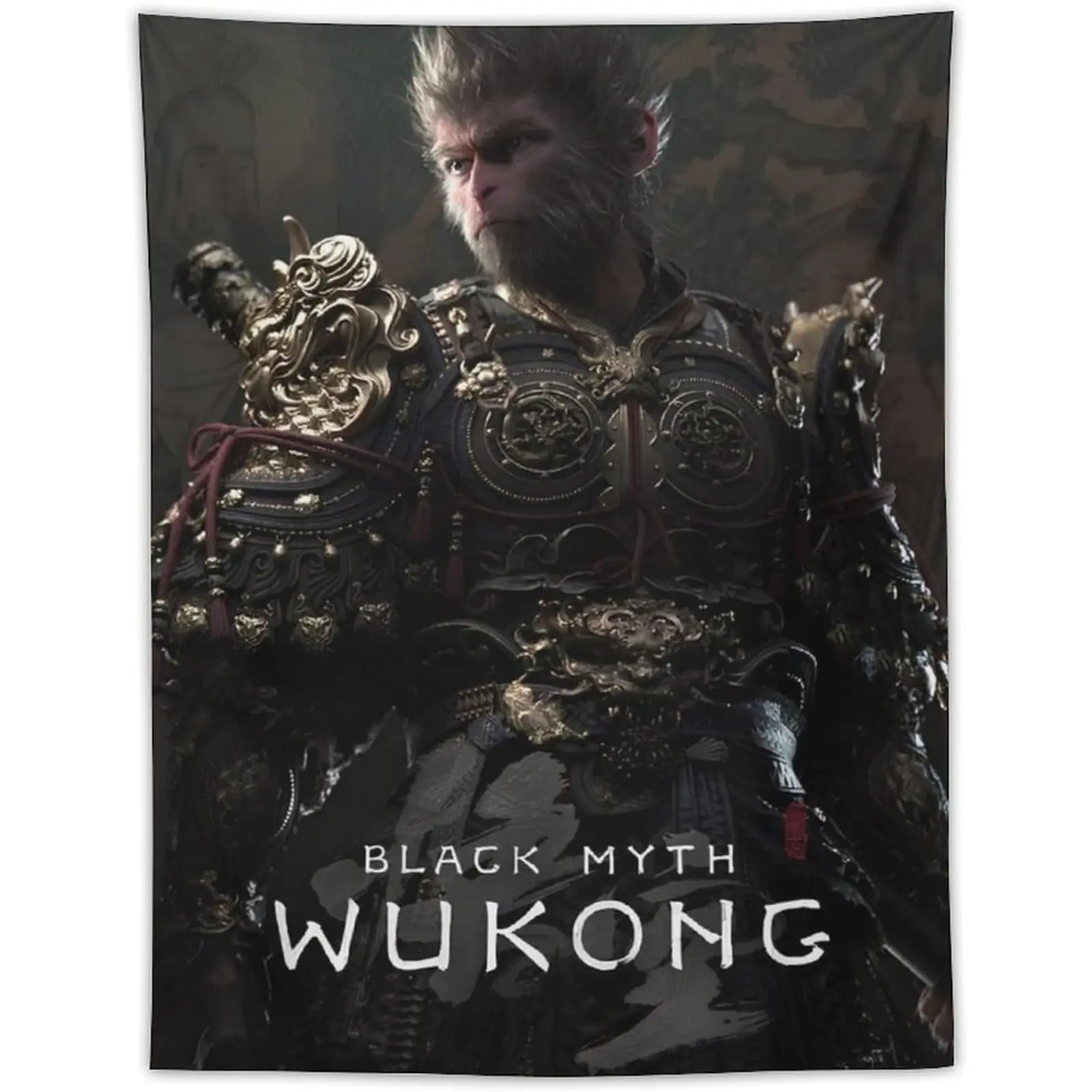 Wukong Tapestry Black Myth Game Wall Tapestry Flag Poster Suitable for College Dormitory Cave Bedroom Living Room Office Party Decoration