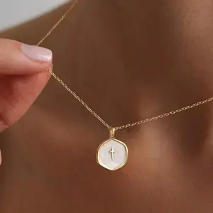 2026 Cross Necklace for Women Dainty Simple Cross Pendant with Enamel & Cubic Zirconia Gem Elegant Hypoallergenic Brass Jewelry Party Daily Wear For Black Friday, Christmas gifts