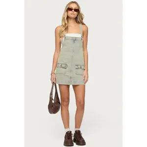 Overall Denim Mini Dress