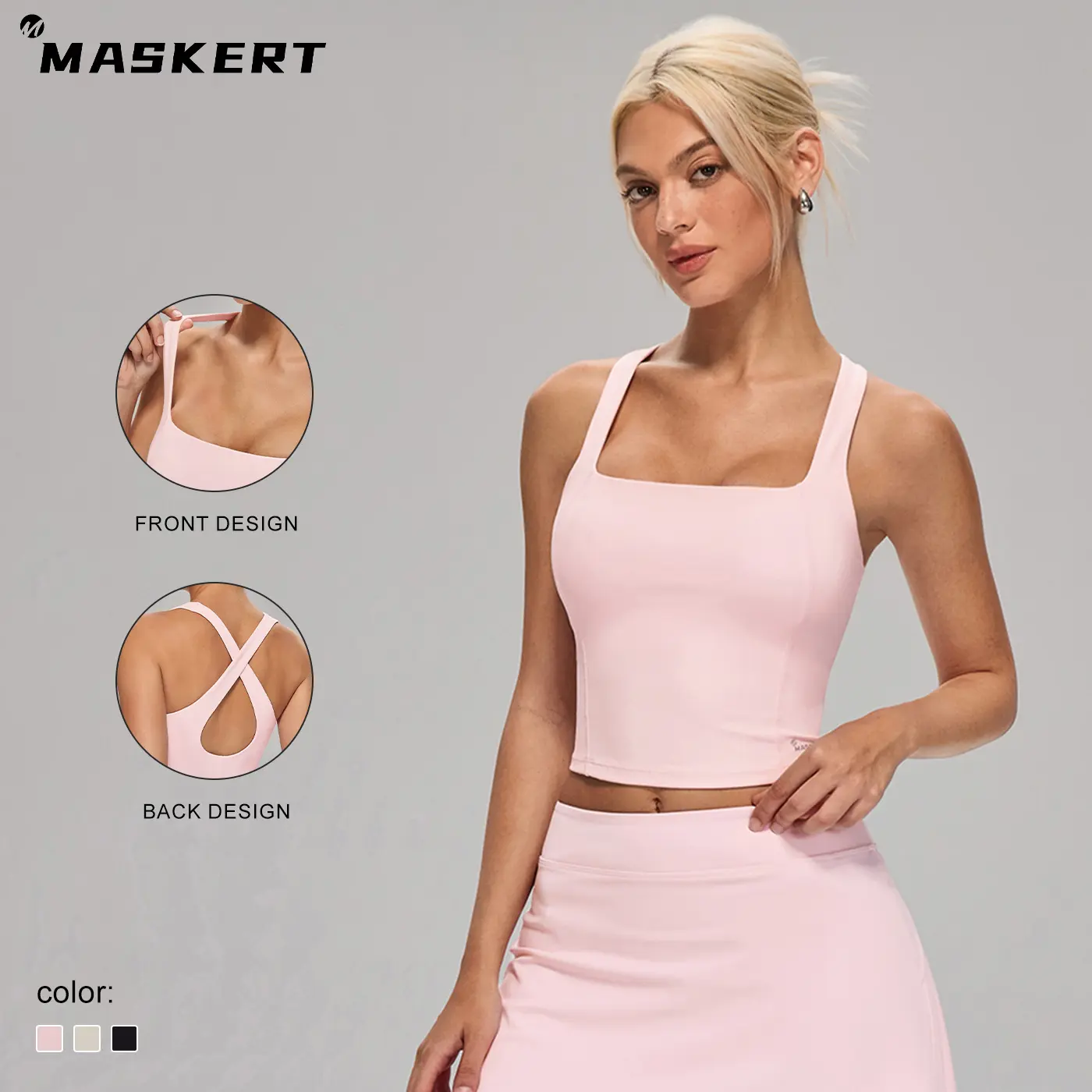 MASKERT Women's Solid Color Sports Tee, Casual Comfy Breathable Short Sleeve T-shirt for Yoga Gym Workout Running, Ladies Sportswear for All Seasons summerwins Athletic Clothes tiktokshopbacktoschool