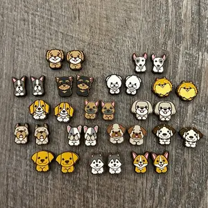 Puppy Pals Earrings - Laser cut Wooden Earrings